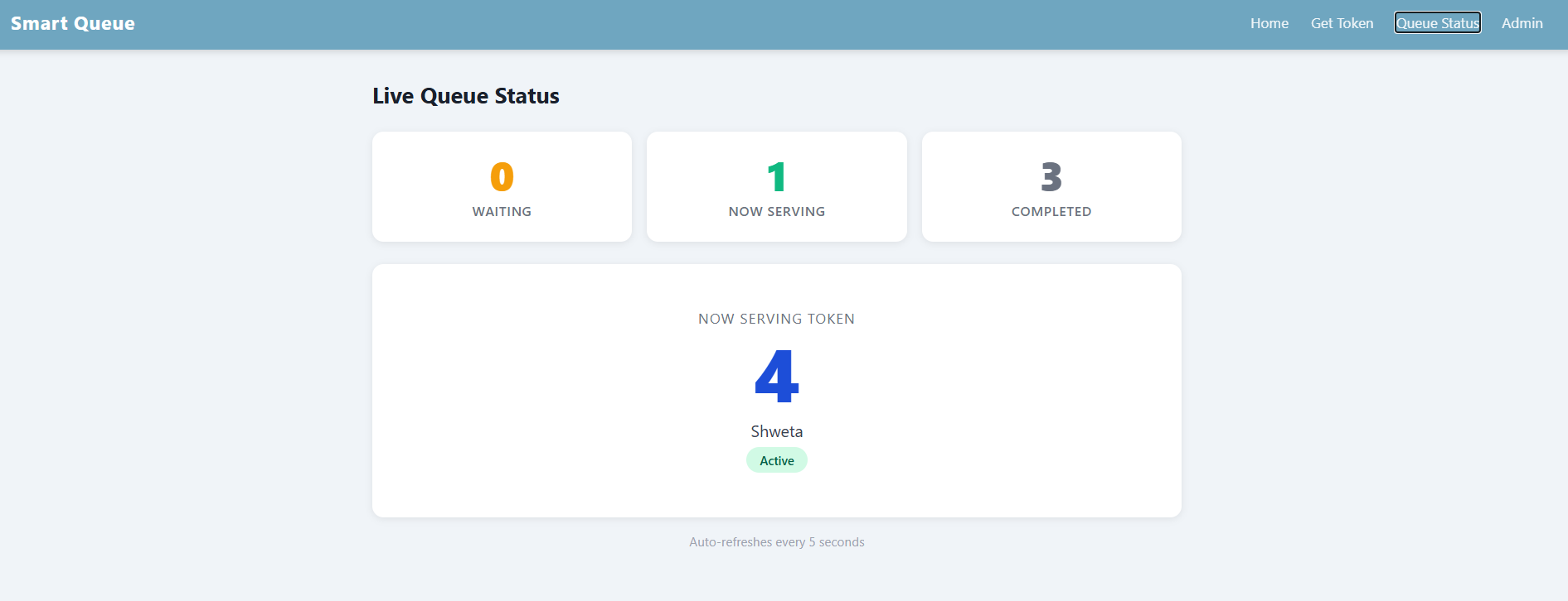 Smart Queue Management System screenshot